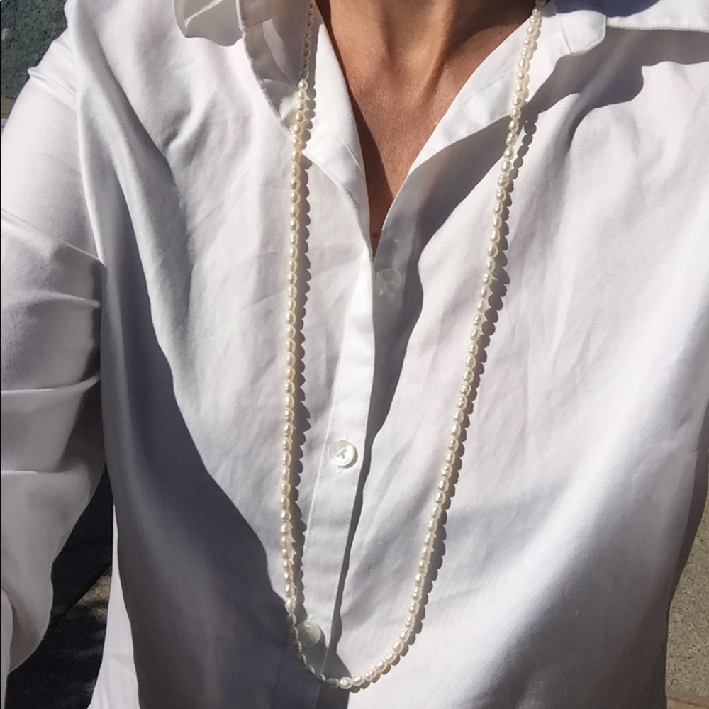 Vintage 36” freshwater baroque pearl necklace